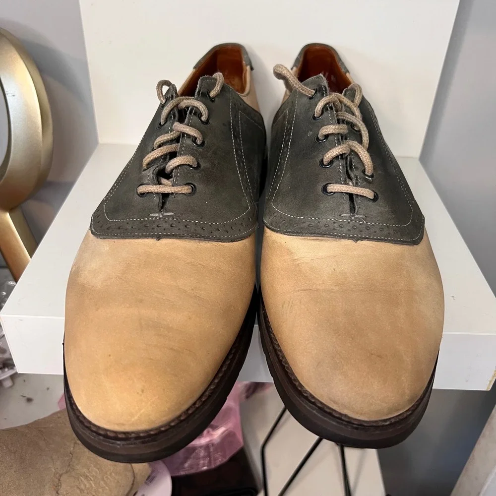 ET‎ Wright Oxfords Saddle Shoes Leather Lace Up Comfort Walking Shoes Men's-11AA